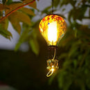 Solar Hot Air Balloon Lantern with Flame, Unique Hot Air Balloon Solar Lanterns with LED Candle Light, Waterproof Outdoor Lanterns Decor for Yard, Patio, Garden, Porch by GreenHaven Gardens