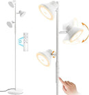 White Floor Lamp, 36W Modern Dimmable Standing Lamp 2700-6500K, 3 Rotatable LED Lights Reading Tall Lamp, Touch & Remote Control Floor Lamps for Living Room Bedroom Office by CozyNest Decor