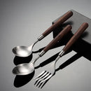 Wood Silverware Set for 6 GULSARAYI Cutlery Set 18/8 Stainless Steel Flatware Set with Walnut Handle 24 Piece Wooden Flatware Set Utensils Set for Home Kitchen Restaurant Forks Spoons And Knives Set by CozyNest Decor
