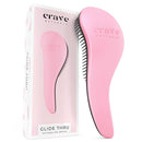 Crave Naturals Biggie Glide Thru Hair Brush - Detangler Brush for Curly, Straight, Wet or Dry Hair - Gentle Detangling Brushes for Adults, Kids, Toddlers - Hair Accessories for Women, 8.4"x3.4" - Pink by TinyTreasures Baby Boutique