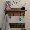 Coat Rack with Shelf (Choose your Length) Towel Rack Entryway Organizer Wall Mounted Hooks by CozyNest Decor