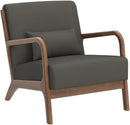 INZOY Mid Century Modern Accent Chair with Wood Frame, Upholstered Living Room Chairs with Waist Cushion, Reading Armchair for Bedroom Sunroom (Green) by CozyNest Decor