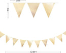 Champagne Gold Party Decoration Metallic Fabric Triangle Pennant Banner Flag Bunting Garland for Birthday Engagement Bridal Shower Wedding Anniversary Graduation Bachelorette Party Decoration Supplies by GreenHaven Gardens