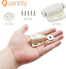 12Pack Magnetic Touch Push to Open Door Latch for Heavy Duty Door Push Release Latch Kitchen Drawer Push Catch Pop Out Latch Kitchen Closet Door Closing (White) by TinyTreasures Baby Boutique