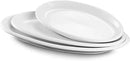 DOWAN Large Serving Platter, 16"/14"/12" Oval Platters Oven Safe, White Serving Plates for Wedding Decor, Ceramic Serving Dish for Entertaining Food, Set of 3 by CozyNest Decor
