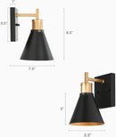KSANA Black Gold Sconce, Modern Farmhouse Wall Sconces Lighting Fixture with Metal Shade for Bathroom, Kitchen, Bedroom and Stairway by CozyNest Decor