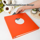 RECUTMS Photo Album Self Adhesive with Round Window 4x6 5x7 6x8 8x10 Magnetic Scrapbook with 40 Pages Leather Cover DIY Photo Album with Metallic Pen and Scraping Plate (Orange) by TinyTreasures Baby Boutique