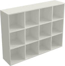 12-Cube Storage Shelf Bookcase - Wooden 3-Tier Floor Standing Open Bookshelf for Home and Office, Display Cabinet, Warm White by CozyNest Decor