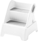 Toddler Step Stool, Adjustable 2 Step Stools for Kids, Removable Sitting Stool for Kitchen Counter Bathroom Sink Toilet Potty Training with Handles and Non-Slip Pads(Grey) by TinyTreasures Baby Boutique