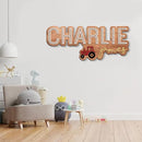 Personalized Wooden Nursery Name Sign, Baby Name sign for kids room decor, Tractor themed for boys girls, Baby shower, Door hanging gift/9 by TinyTreasures Baby Boutique