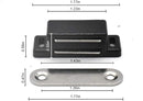 Cabinet Magnet Latch - Best for Cabinet Doors, Cupboards, Drawers and Shutters - Cabinet Magnetic Latch Easy Install - Magnetic Cabinet Catch Screws Included - Set of 12 (Black)… by TinyTreasures Baby Boutique