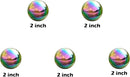 Nerien Gazing Ball, 2 Inch Stainless Steel Garden Mirror Globe, Polished Ornament Sphere, Hollow Floating Reflective Hemisphere, for Home Outdoor Pond Housewarming Swimming Decoration, Rainbow, 5pcs by GreenHaven Gardens