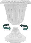 PL20WW Indoor/Outdoor Classic Traditional Plastic Urn Planter, Whitewash, 10" x 12", White Wash by GreenHaven Gardens