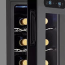 Wine Enthusiast 18-Bottle Slimline Dual Zone Wine Cooler - Energy Efficient Freestanding Wine Refrigerator - Upright Bottle Storage, Adjustable Thermostat, Digital Touchscreen (20.5” x 10.7" x 36.8”) by CozyNest Decor