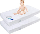 Zippered Crib Mattress Protector - Waterproof Crib Mattress Encasement, Breathable and Absorbent, 6 Sides Fully Encased Cover, 2 Pack, Microfiber by TinyTreasures Baby Boutique