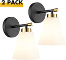 Hamilyeah Black and Gold Wall Sconces Set of 2, Modern Industrial Bathroom Sconces Wall Lighting with Milk Glass Shade, Wall Sconce Lighting Fixture for Living Room, Kitchen, Fireplace, Hallway by CozyNest Decor