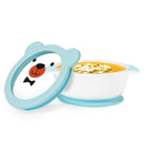 MR. CHOU Ceramic Baby Bowls with Suction Base, Infant Led Weaning Supplies with BPA Free Airtight Lid & Handles for Babies Self-feeding, 100% Food Grade Kid Bowls, Microwave & Dishwasher Safe, Blue by TinyTreasures Baby Boutique
