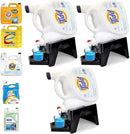 TidyFriend 3 Pack Laundry Detergent Dispenser with Tray & Strap, Laundry Soap Dispenser with Non-Slip Rubber Feet for Washing Room Organization, Easy Pour (Black) by CozyNest Decor