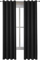 ChrisDowa Grommet Blackout Curtains for Bedroom and Living Room - 2 Panels Set Thermal Insulated Room Darkening Curtains (Black, 52 x 84 Inch) by CozyNest Decor