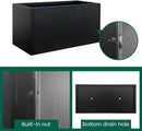 Black Planter Box Galvanized Steel Metal Planter Rectangular Indoor Large Outdoor Planters Steel Metallic Heavy Flower Pot 36In x 12In x 16In Commercial Residential for Patio, Deck, Backyard, Garden by GreenHaven Gardens