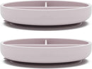 Lalo Suction Plates - 2 Pack, 100% Silicone Non-Toxic BPA-Free Baby Plates with Suction Base To Prevent Accidental Tip-Overs - Suction Plates for Toddlers With Three Divided Sections - Lavender by TinyTreasures Baby Boutique