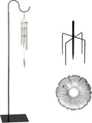 Liitrton 62.6 Inch Shepherds Hooks for Outdoor, Adjustbale Hummingbird Feeder Stand Bird Feeder Pole Wind Chime Stand with Flat Base, 4 Prongs Base and Water Weight Bag by GreenHaven Gardens