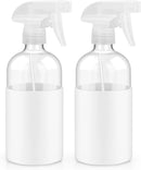 2 Pack Glass Spray Bottles with Silicone Sleeve, 16 oz Empty Refillable Containers with Adjustable Spray Nozzles, Spray Bottles for Hair, Cleaning Solutions and Plants White by GreenHaven Gardens