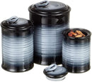 Nihow Ceramic Food Storage Jar Sets: Container with Air Tight Ceramic Lid for Flour/Sugar/Rice/Coffee/Cookies/Candy - Seal Damp-proof Canister for The Kitchen - Set of 3 （Gray） by CozyNest Decor