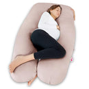 Meiz Pregnancy Pillows, Cooling Pregnancy Pillows for Sleeping, Maternity Pillow for Tall Pregnant Woman, Pregnancy Body Pillow with Cooling Jersey Cover, Apricot by TinyTreasures Baby Boutique