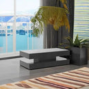 Uspeedy 47.3IN High Glossy LED Coffee Table,Modern Coffee Tables for Living Room,Living Rooms Tables,Large Living Room Furniture,APP LED Lights,Black/White Coffee Table for Livings Room (Black) by CozyNest Decor