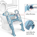 GrowthPic Toddler Potty Training Seat with Step Stool Ladder – Foldable Toilet Trainer with Splash Guard for Boys & Girls, Height Adjustable, Fits Standard & Elongated Toilets (Blue) by TinyTreasures Baby Boutique