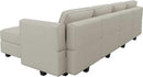 Belffin Modular Sectional Sofa Couch with Reversible Chaise Velvet L Shaped Couch with Storage 4-seat Convertible Sofa Grey…