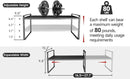 16.5~27.1" Expandable Shelf Organizer, 1Pack 10.2" Wide Stackable Cabinet Shelf Organizers, Black Metal Sturdy Kitchen Counter Storage for Countertop, Adjustable Height Spice Rack by CozyNest Decor