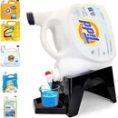 TidyFriend Laundry Detergent Dispenser with Tray & Strap, Laundry Soap Dispenser with Non-Slip Rubber Feet for Washing Room Organization, Easy Pour (Black) by CozyNest Decor
