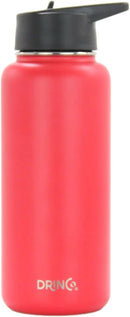 DRINCO Stainless Steel Water Bottle Spout Lid Vacuum Insulated Double Wall Water Bottle Wide Mouth (40oz 32oz 22oz 18oz 14oz) Leak Proof Keeps Cold or Hot (32 oz, 32oz Barn Red) by CozyNest Decor