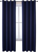 ChrisDowa Grommet Blackout Curtains for Bedroom 52 x 84 Inch - 2 Panels Set Thermal Insulated Room Darkening Curtains for Living Room, Navy Blue by CozyNest Decor