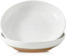 Pasta Bowls 32 OZ,Ceramic Salad Serving Bowls Set of 2,Large 8.7 inch Shallow Bowls Plates for Fruit,Noodle,Dinner,Soup Bowls for Christmas Gift,Dishwasher & Microwave Safe,White by CozyNest Decor