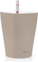 Dexceder 6x7 Self Watering Planter Indoor Outdoor, High Gloss Table Flower Plant Pot with Water Level Indicator (Taupe) by GreenHaven Gardens