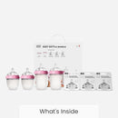 Comotomo Baby Bottle Bundle, Pink, (7 Piece Set) by TinyTreasures Baby Boutique