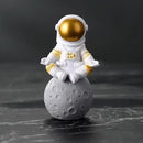 4 Pcs Gold White Astronaut Statues Set, Spaceman Sculpture Figurines Home Ornament Cake Toppers Gift by CozyNest Decor