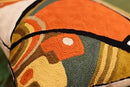 Kandinsky Modern Pillow Cover - Flow Orange Abstract Pillowcase Farmhouse Chair Cushion Contemporary Outdoor Pillowsham Couch Cushion Handmade Wool Size 18x18 by CozyNest Decor