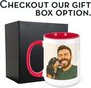 Personalized Coffee Mug, Custom Drawing Portrait Gift, Funny Customized Coffee Gift for Men & Women, Custom Mugs with Pictures, Red 15oz Customized Ceramic Tea Cup by TinyTreasures Baby Boutique