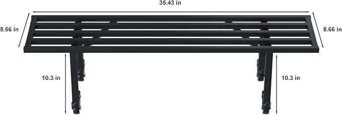 Zhongma One Tier Metal Plant Stand with Wheels,(35.43 L x 8.66 W x 10.3 H) Heavy Duty Plant Holder for Home, Window,Garden, Plant Lovers, Display Stand, photo 5 of 8