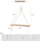 Mkono Macrame Hanging Shelves Boho Wall Decor Set of 2 Rustic Wood Floating Storage Shelf for Bedroom Bathroom Living Room Nursery Dorm Room, Display Shelving for Hanging Plants Photos by CozyNest Decor