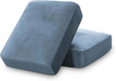 PrinceDeco Velvet Stretch Couch Cushion Cover Soft Cushion Slipcover for Chair Loveseat Sofa Furniture Protector Seat Cushion Sofa Cover (Each Width Up to 29.5", Stone Blue) by CozyNest Decor