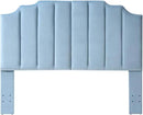 24KF Seaglass Velvet Tufted Queen Upholstered Headboard, Modern Vertical Channel Design California Queen/Full Headboard with Stepped Silhouette Top Edge, Seaglass by CozyNest Decor