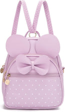 KL928 Girls Bowknot Polka Dot Cute Mini Backpack Small Daypacks Convertible Shoulder Bag Purse for Women by TinyTreasures Baby Boutique