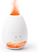 Ultrasonic Essential Oil Diffuser with Himalayan Salt Rock,Flame Oil Diffuser with 2 Color Light,Small Aromatherapy Oil Diffuser with Auto Off Function for Home, Office,Spa,100ML by TinyTreasures Baby Boutique