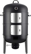 Realcook Charcoal BBQ Smoker Grill - 20 Inch Vertical Smoker for Outdoor Cooking Grilling by GreenHaven Gardens