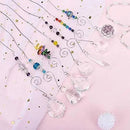 H&D HYALINE & DORA Set 7 Crystal Rainbow Suncatcher Glass Bead Chain Fengshui Hanging Pendant for Window Garden Party